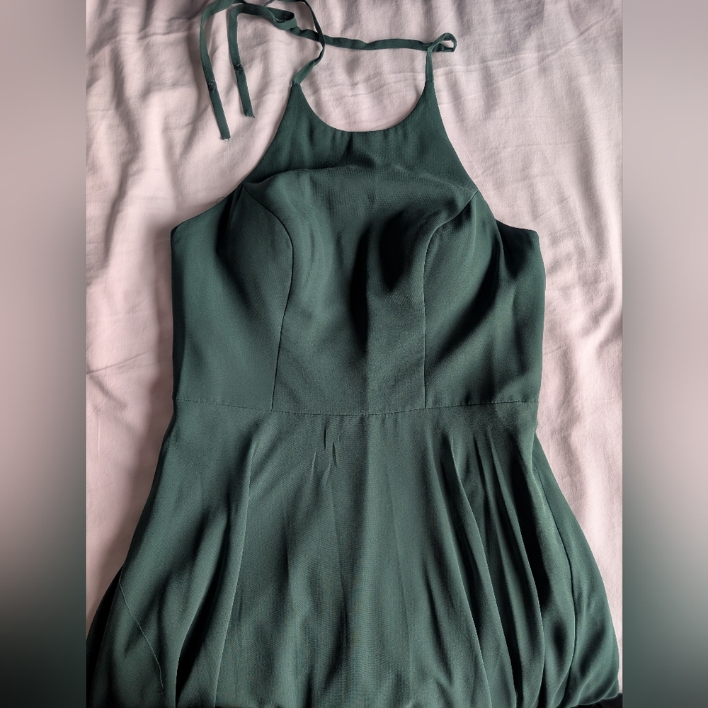 Chiffon Halter Bridesmaid Dress - Picture 3 of 8
